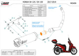 Complete Exhaust System Without Catalytic Converter And Without Sound Certification Mover Steel Black - Mivv Compatible With Honda Sh 125 (2017-2019)