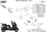 Uncatalysed Exhaust System Without Sound Certification Mover Steel Black - Mivv Compatible With Kymco Xciting 400 I S (2019-2020)