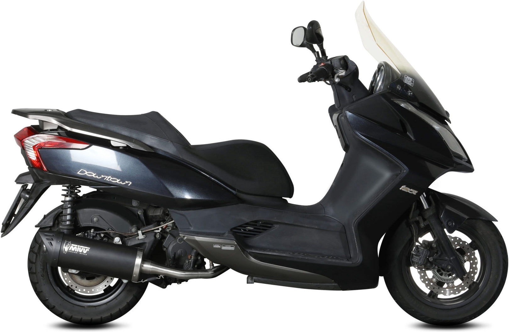 Complete Exhaust System Without Catalytic Converter And Without Sound Certification Mover Steel Black - Mivv Compatible With Kymco Downtown 125 (2009-2016)