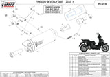 Uncatalysed Exhaust System Without Sound Certification Mover Steel Black - Mivv Compatible With Piaggio Beverly 300 (2010-2020)