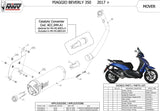 Complete Exhaust System Without Catalytic Converter And Without Sound Certification Mover Steel Black - Mivv Compatible With Piaggio Beverly 350 (2017-2020)
