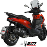 Non-Catalytic Exhaust Tip With Sound Certification Mover Steel Black - Mivv Compatible With Piaggio Beverly 400 (2021-2024)
