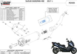 Non-Catalytic Exhaust Tip With Sound Certification Mover Steel Black - Mivv Compatible With Suzuki An 400 Burgman (2017-2020)