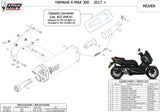 Catalytic Exhaust Tip With Sound Certification Mover Steel Black - Mivv Compatible With Yamaha X-Max 300 (2017-2020)