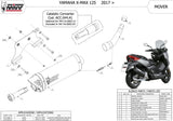 Catalytic Exhaust Tip With Sound Certification Mover Steel Black - Mivv Compatible With Yamaha X-Max 125 (2017-2020)