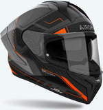 Full-Face Motorcycle Helmet Airoh Matryx - Mxrk32 Composite Carbon Matte Orange Rocket Size M