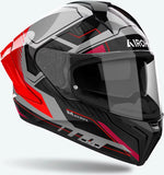 Full-Face Motorcycle Helmet Airoh Matryx - Mxrk55 Composite Carbon Gloss Red Rocket Size M