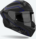 Full-Face Motorcycle Helmet Airoh Matryx - Mxse18 Composite Carbon Matte Blue Sentinel Size Xxl
