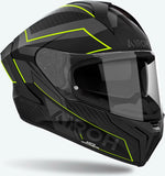 Full-Face Motorcycle Helmet Airoh Matryx - Mxse31 Composite Carbon Matte Yellow Sentinel Size Xl