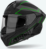 Full-Face Motorcycle Helmet Airoh Matryx - Mxse33 Composite Carbon Matte Green Sentinel Size S