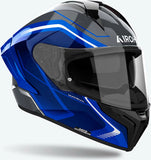 Full-Face Motorcycle Helmet Airoh Matryx - Mxw18 Composite Carbon Gloss Blue Wide Size Xs