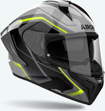 Full-Face Motorcycle Helmet Airoh Matryx - Mxw31 Composite Carbon Gloss Yellow Wide Size L