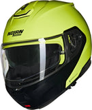 Flip-Up Travelling Motorcycle Helmet Nolan N100-6 Green Impulso / Black Mivedi 329 Size M