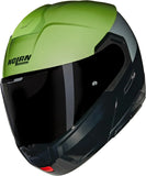 Flip-Up Travelling Motorcycle Helmet Nolan N90-3 Green Impulso / Black Verniciatura Speciale 341 Size Xs