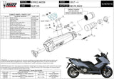 Non-Catalytic Exhaust Tip With Sound Certification Delta Race Stainless Steel Carbon - Mivv Compatible With Kymco Ak 550 (2017-2020)