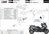 Non-Catalytic Exhaust Tip With Sound Certification Oval Steel Black Carbon - Mivv Compatible With Kymco Ak 550 (2017-2020)