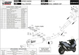 Complete Non-Catalytic Exhaust System With Sound Certification Oval Steel Black Carbon - Mivv Compatible With Kymco Ak 550 (2017-2020)