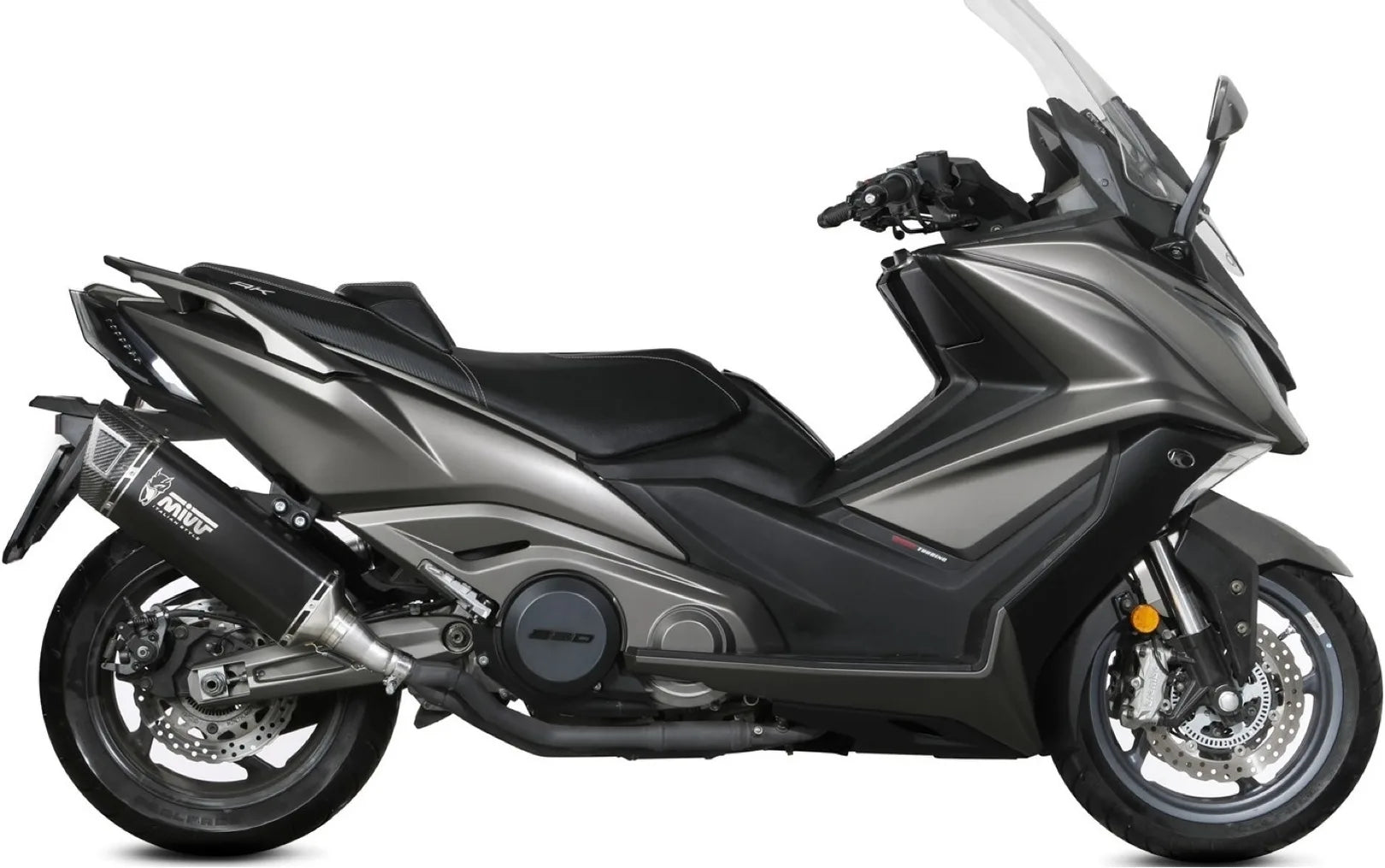 Catalytic Exhaust Tip With Sound Certification Sr-1 Titanium Black - Mivv Compatible With Kymco Ak 550 (2021-2024)