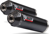 Exhaust Tip With Noise Certification Oval Steel Black Carbon - Mivv Compatible With Kawasaki Zzr 1400 (2008-2011)
