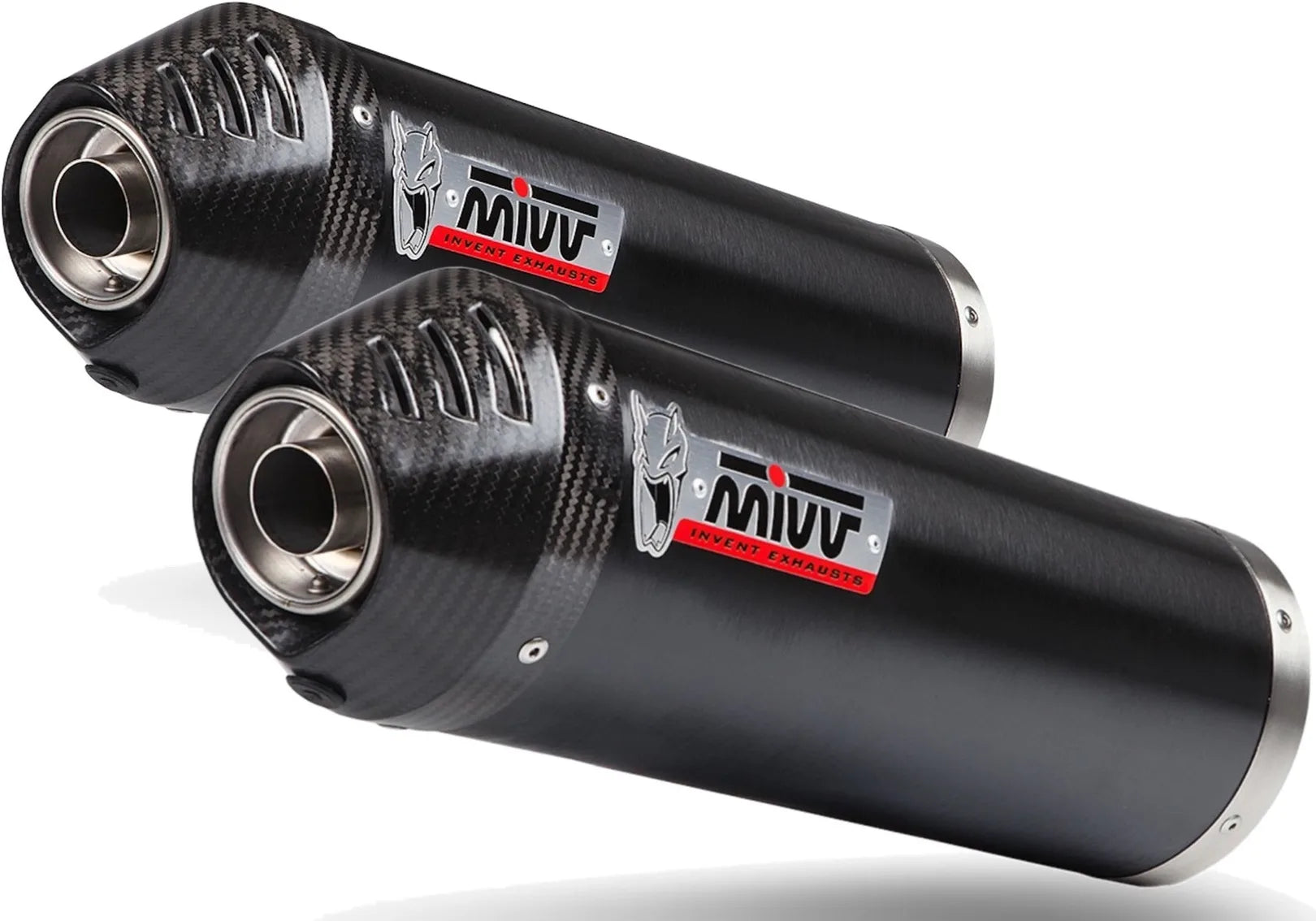 Exhaust Tip With Noise Certification Oval Steel Black Carbon - Mivv Compatible With Kawasaki Zzr 1400 (2008-2011)