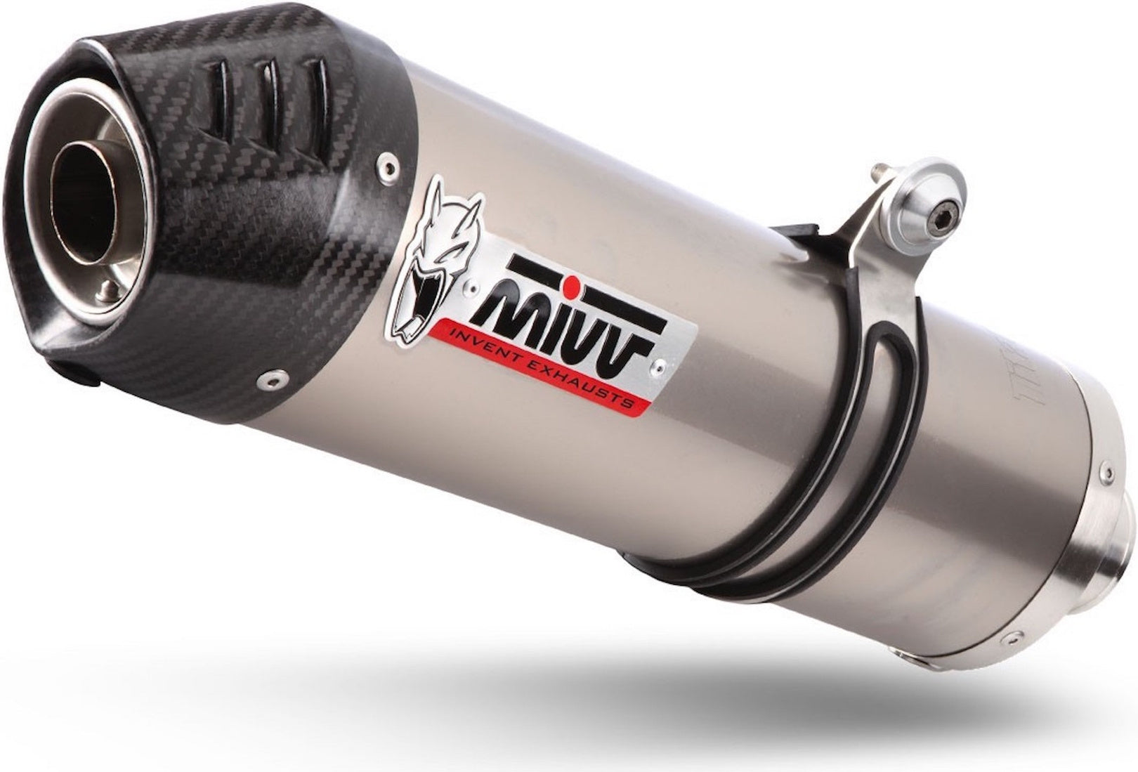 Exhaust Tip With Noise Certification Oval Titanium Carbon - Mivv Compatible With Moto Guzzi V85 Tt (2019-2024)