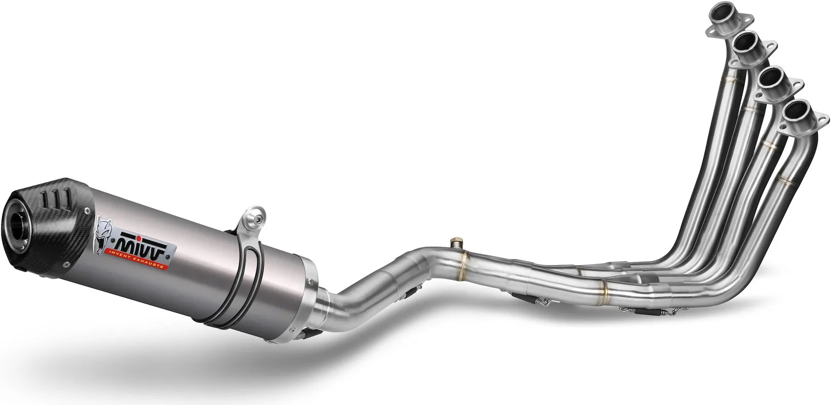 Complete Catalytic Exhaust System With Sound Certification Oval Titanium Carbon - Mivv Compatible With Kawasaki Z 650 (2017-2023)