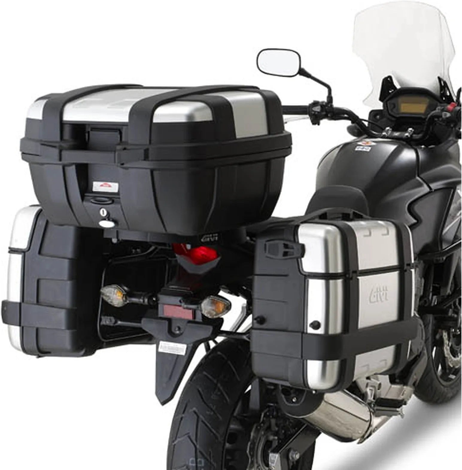 Monokey Trekker Side Cases - 66 Lt Trekker Aluminium - Givi Compatible With Honda Cb 500 X (2017-2018)