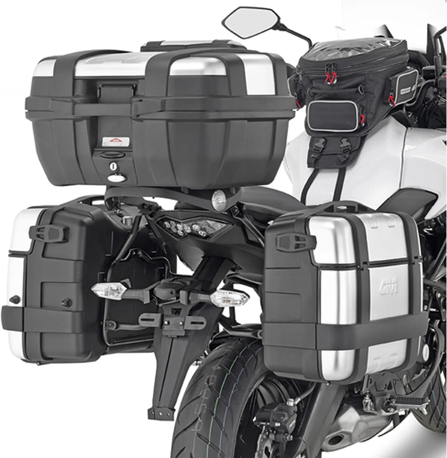 Monokey Trekker Dolomiti Aluminium Side Cases - 60 Lt Trekker Dolomiti Aluminium - Givi Compatible With Kawasaki Versys 650 (2022-2024)