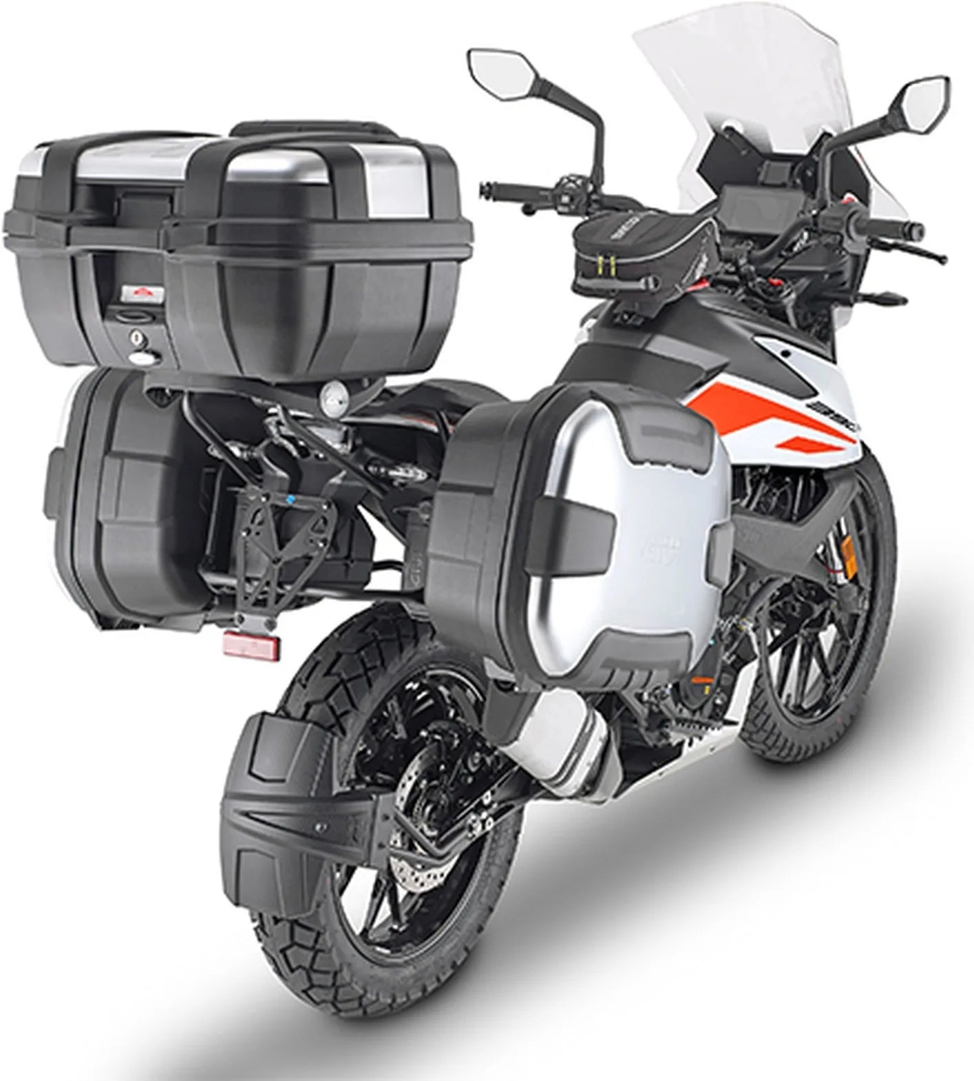 Monokey Trekker Dolomiti Black Aluminium Side Cases - 60 Lt Trekker Dolomiti Aluminium - Givi Compatible With Ktm 390 Adventure (2020-2024)