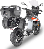 Monokey Trekker Black Side Cases - 92 Lt Trekker Aluminium - Givi Compatible With Ktm 390 Adventure (2020-2024)
