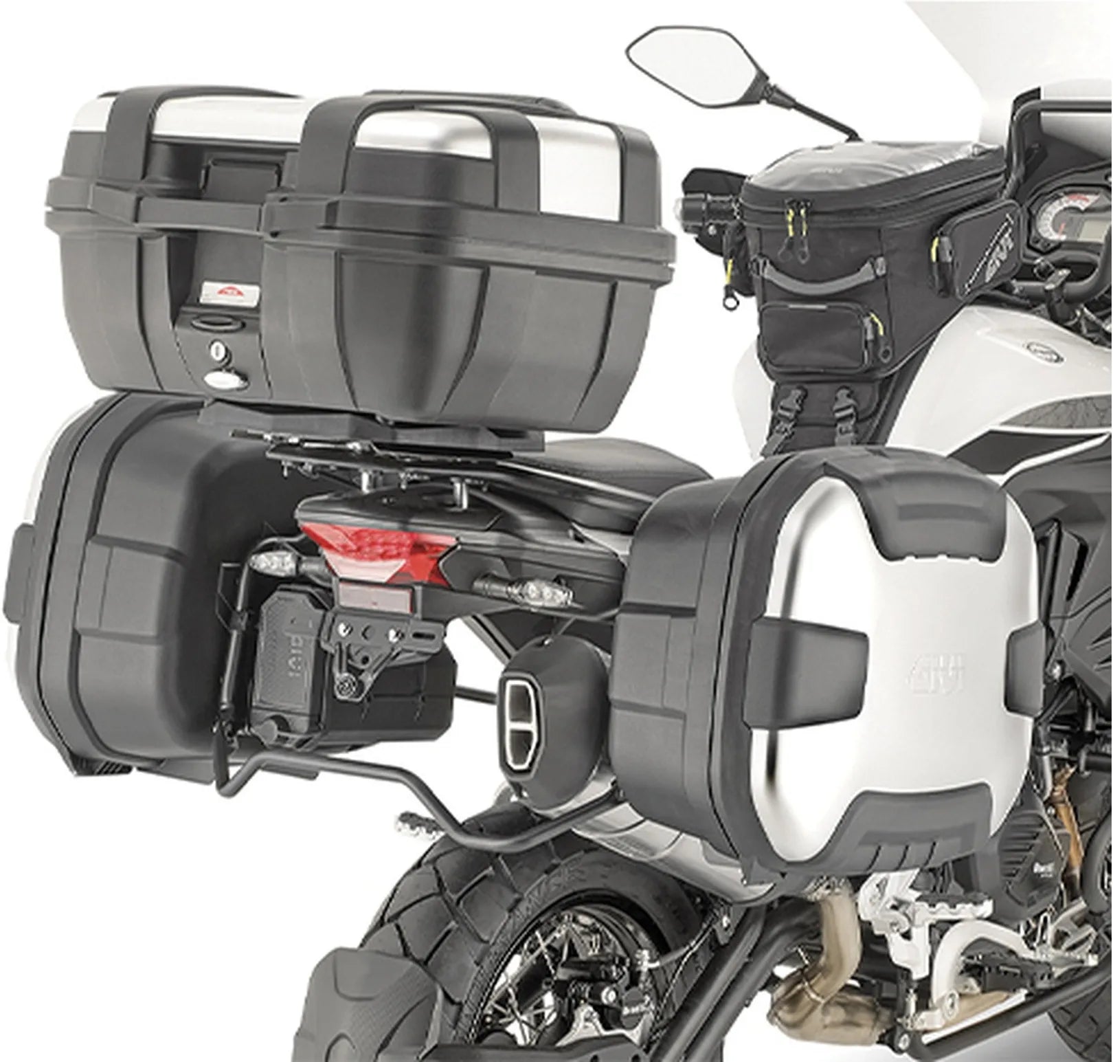 Monokey Black Side Bags - 50 Lt Technopolymer - Givi Compatible With Benelli Trk 502 (2017-2020)