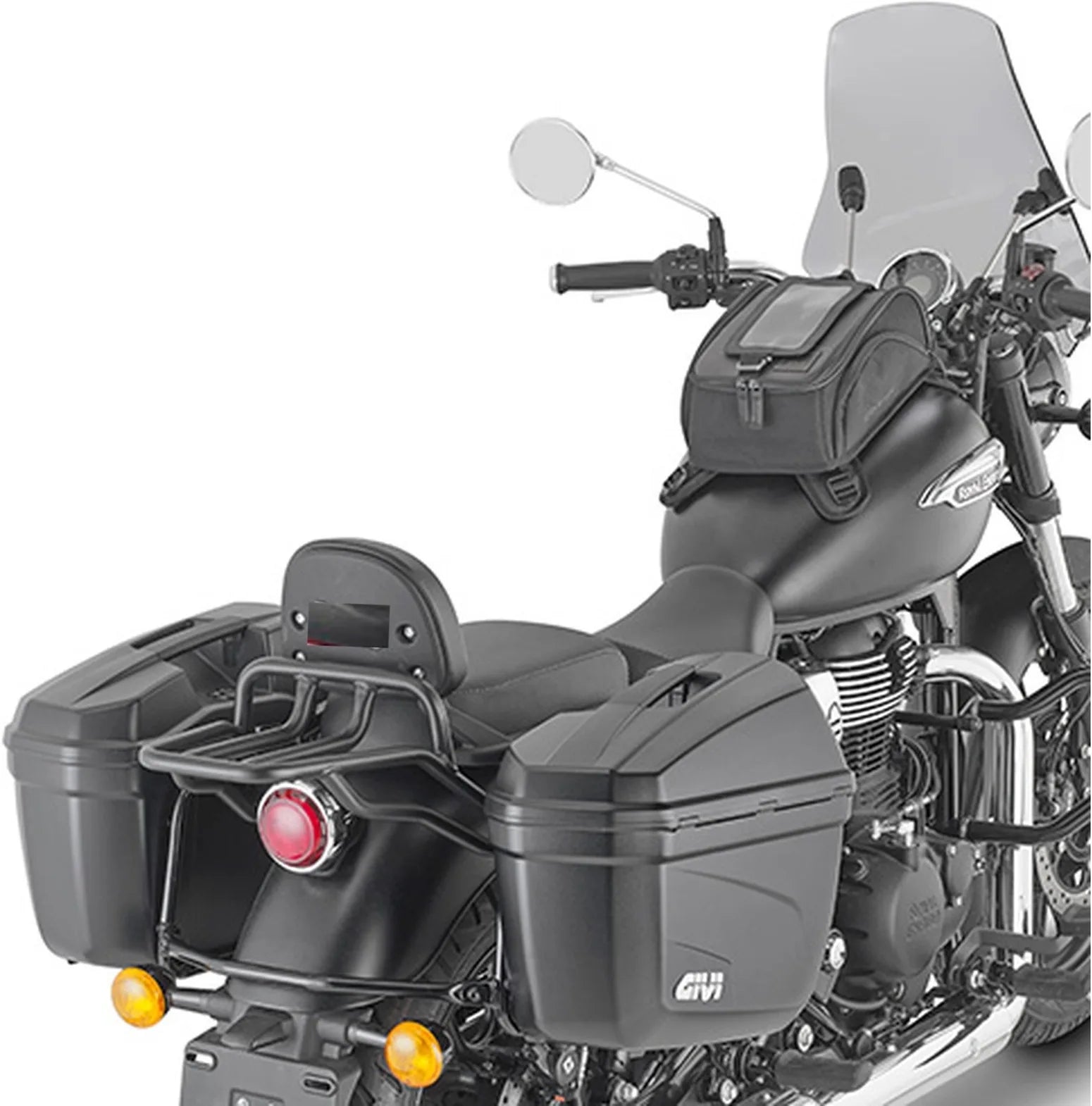 Monokey Black Side Cases - 66 Lt Nylon - Givi Compatible With Royal Enfield Meteor 350 (2021-2024)