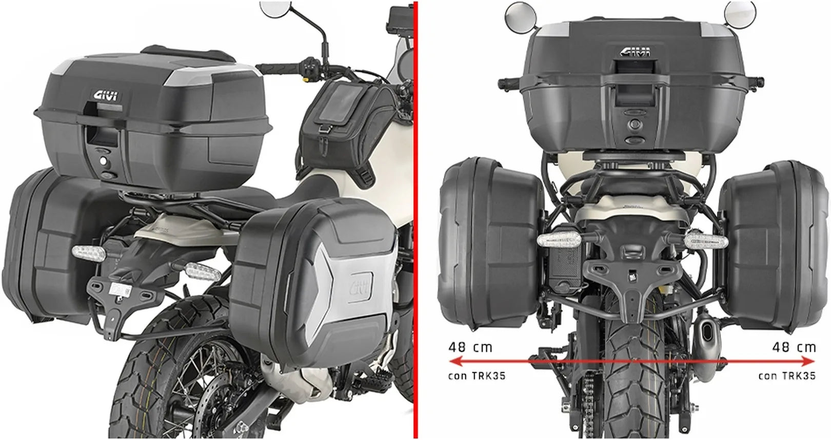 Monokey Black Side Cases - 44 Lt Technopolymer - Givi Compatible With Royal Enfield Himalayan 450 (2024)