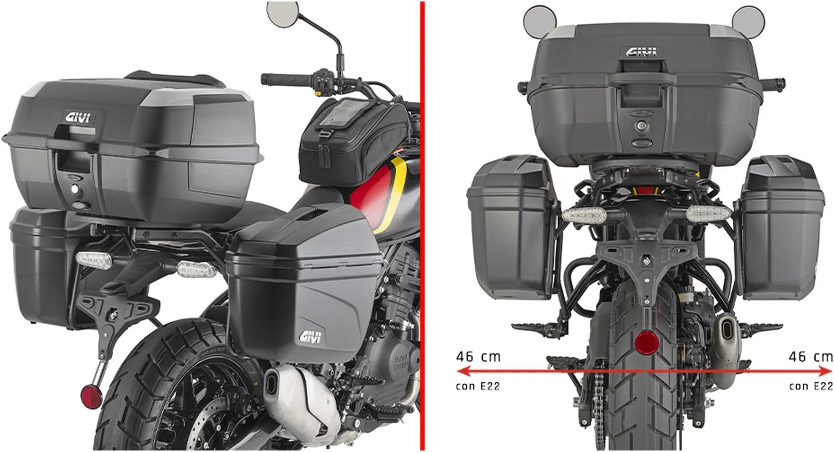 Monokey Canyon Black Side Bags - 70 Lt Canyon Nylon - Givi Compatible With Royal Enfield Guerrilla 450 (2024)
