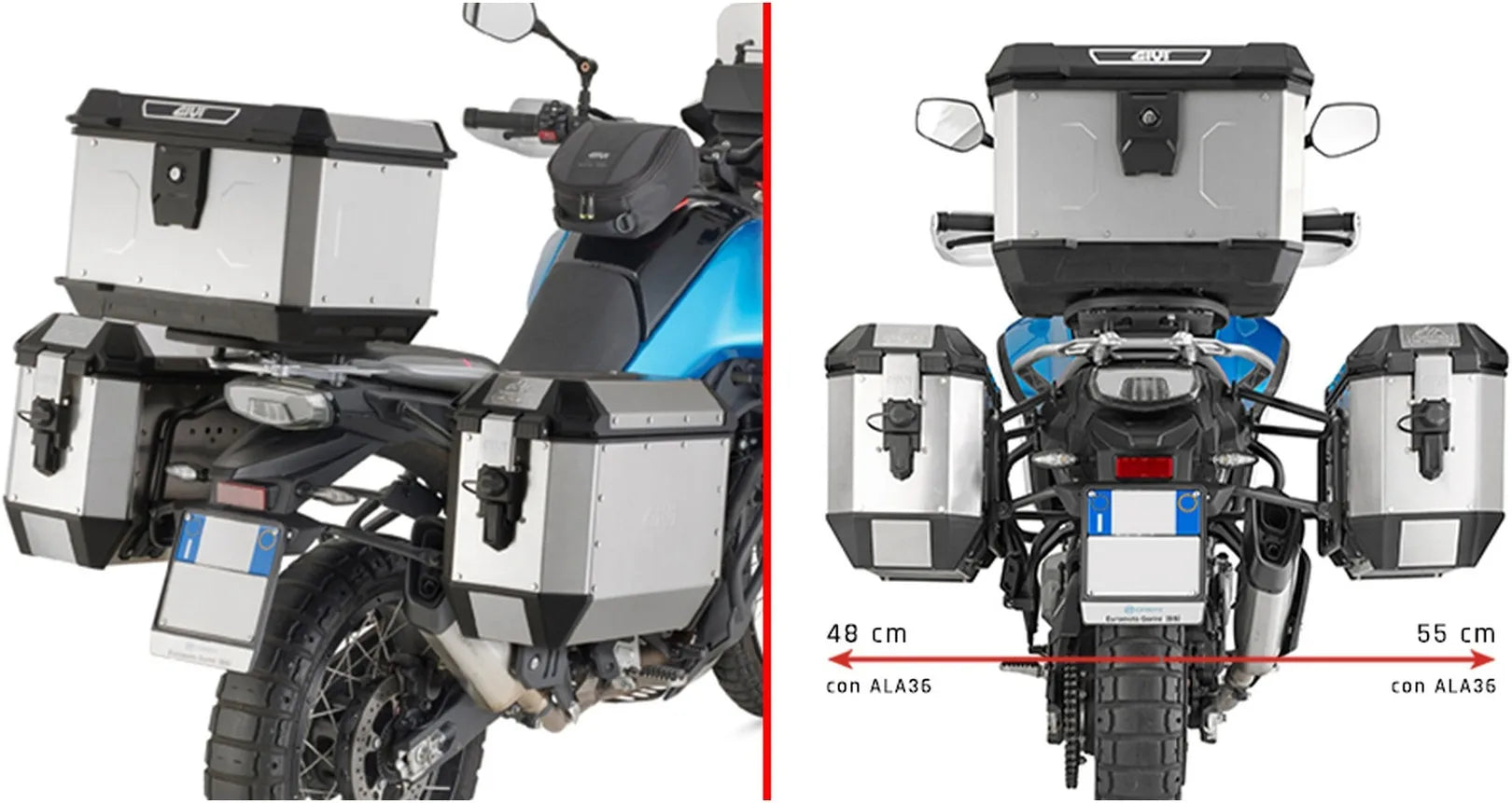 Monokey Black Side Cases - 44 Lt Technopolymer - Givi Compatible With Cfmoto 450 Mt (2024)