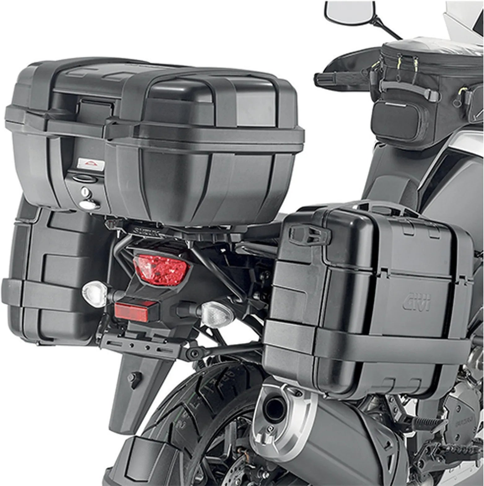 Monokey Black Side Bags - 50 Lt Technopolymer - Givi Compatible With Suzuki V-Strom 1050 - Xt - Se (2020-2024)
