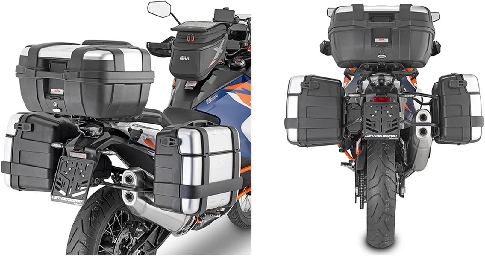 Monokey Black Side Bags - 50 Lt Technopolymer - Givi Compatible With Ktm 1290 Super Adventure R (2021-2024)