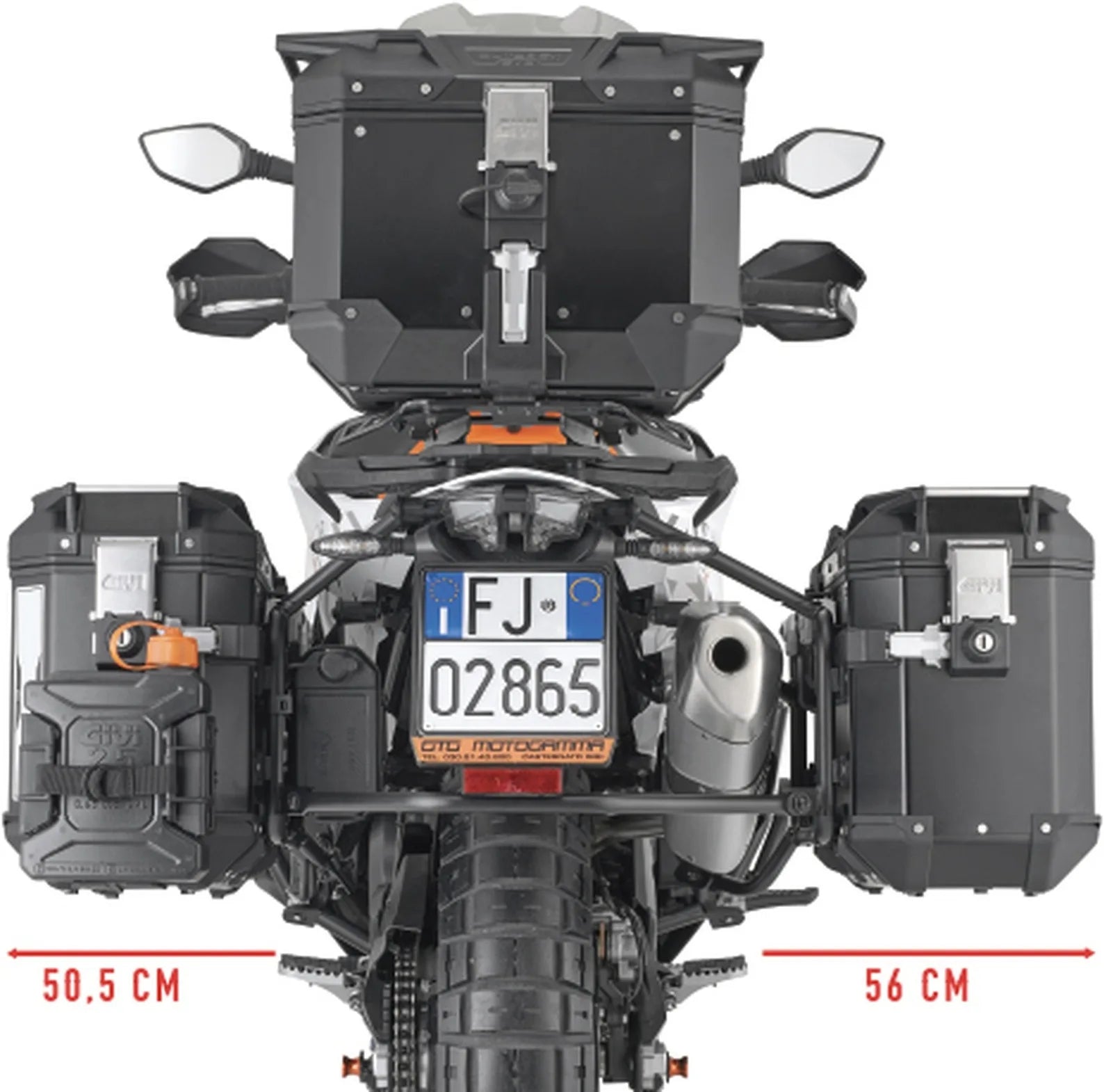 Monokey Cam-Side Trekker Outback Evo Smart Aluminium Side Cases + Locks - 96 Lt Trekker Outback Evo Smart Aluminium - Givi Compatible With Ktm 890 Adventure (2023-2025)
