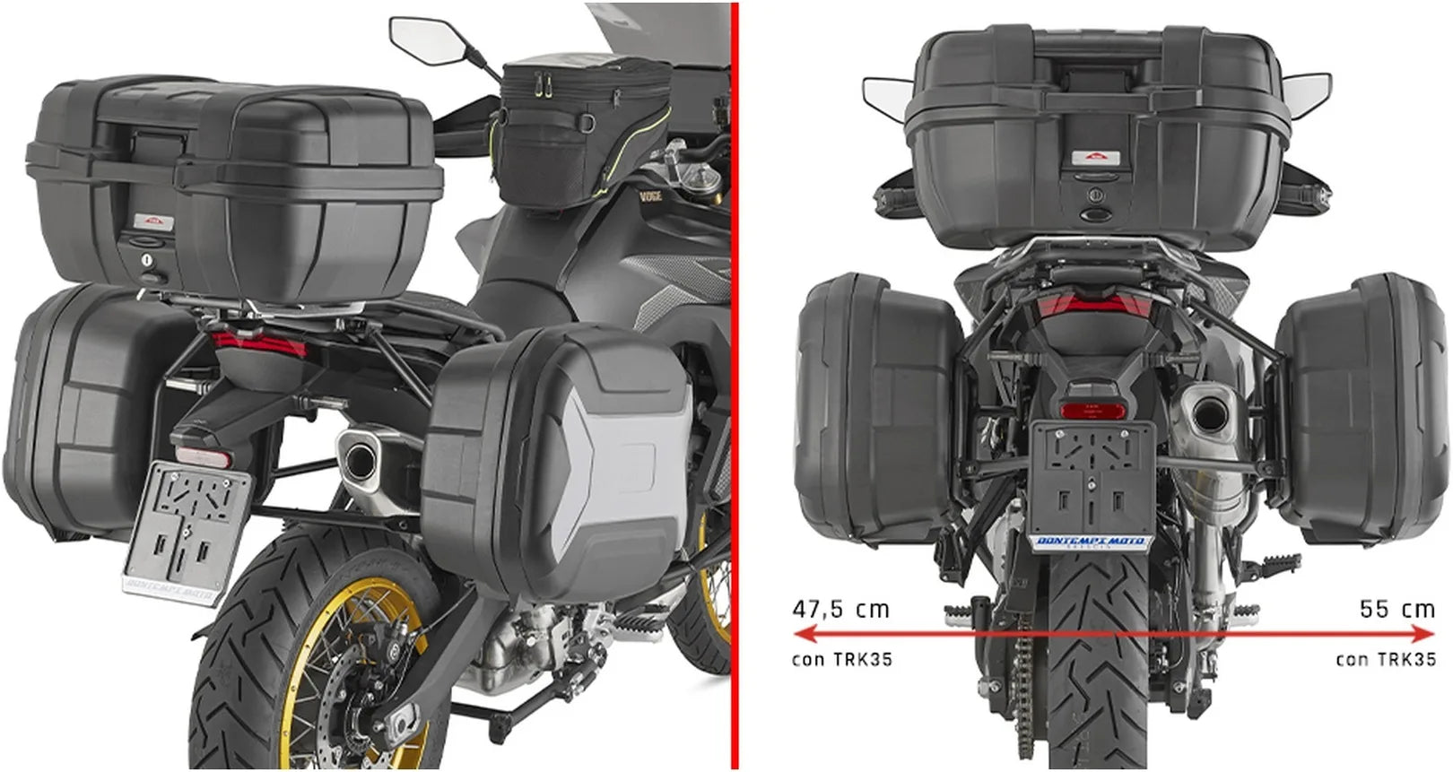 Monokey Trekker Dolomiti Aluminium Side Cases - 60 Lt Trekker Dolomiti Aluminium - Givi Compatible With Voge Valico 900 Dsx (2024)