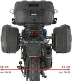 Monokey Trekker Dolomiti Black Aluminium Side Cases - 72 Lt Trekker Dolomiti Aluminium - Givi Compatible With Qj Motor Srt 600 Sx (2024)