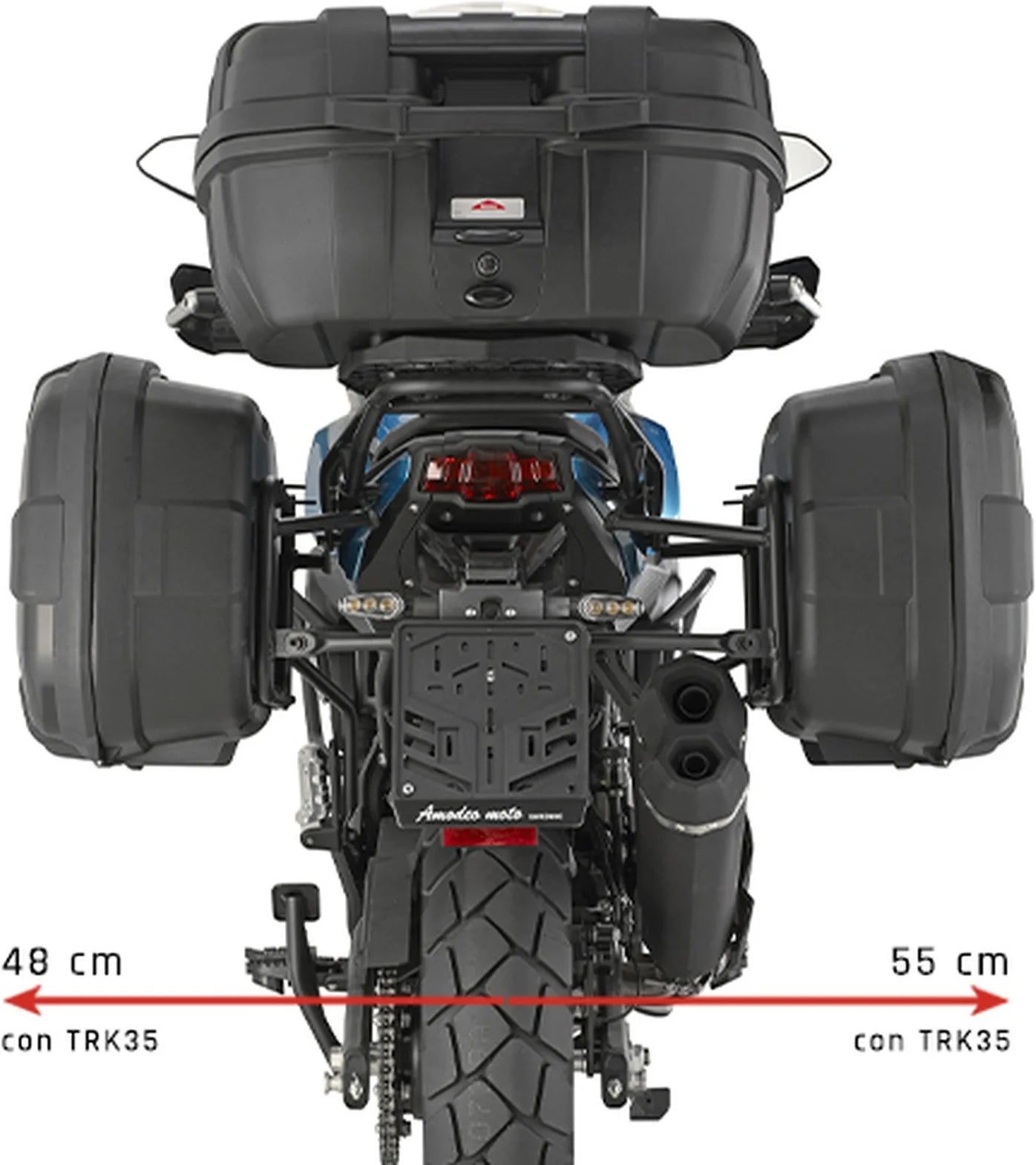 Monokey Trekker Side Cases - 66 Lt Trekker Aluminium - Givi Compatible With Qj Motor Srt 600 Sx (2024)