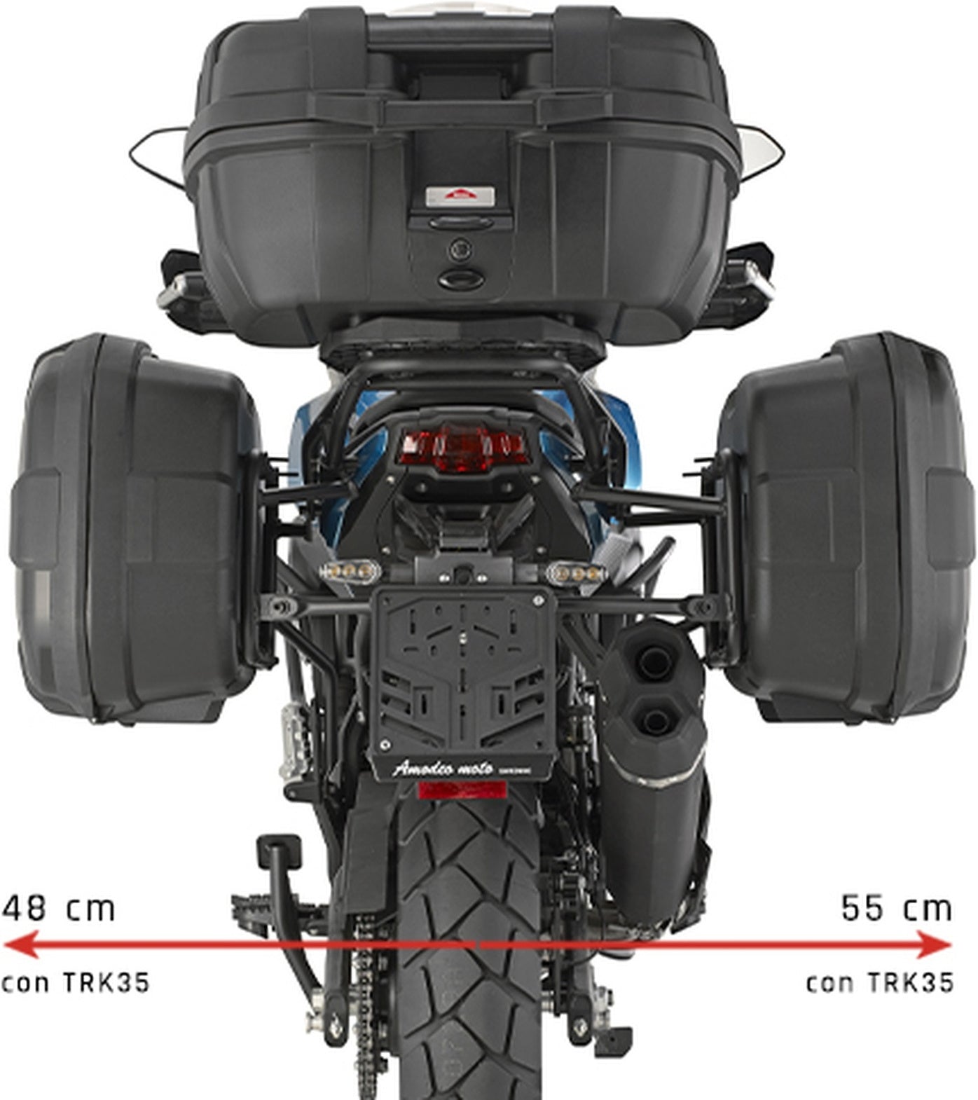 Monokey Trekker Alaska Black Aluminium Side Cases - 72 Lt Trekker Alaska Aluminium - Givi Compatible With Qj Motor Srt 600 Sx (2024)