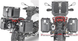 Monokey Cam-Side Trekker Outback Evo Smart Black Aluminium Side Cases + Locks - 77 Lt Trekker Outback Evo Smart Aluminium - Givi Compatible With Moto Guzzi V85 Tt (2019-2023)