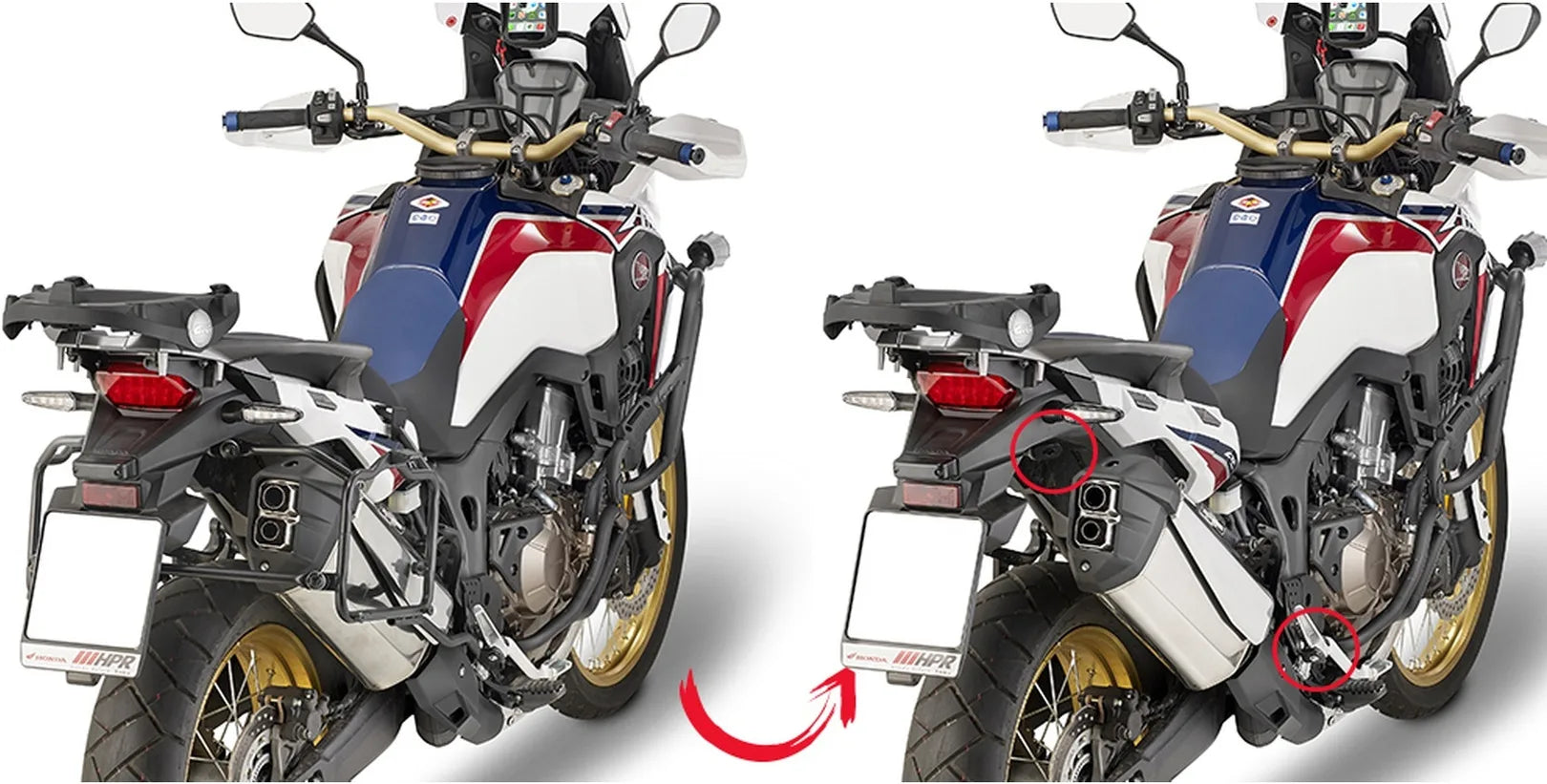 Monokey Trekker Side Cases - 66 Lt Trekker Aluminium - Givi Compatible With Honda Crf 1000 L Africa Twin (2016-2017)