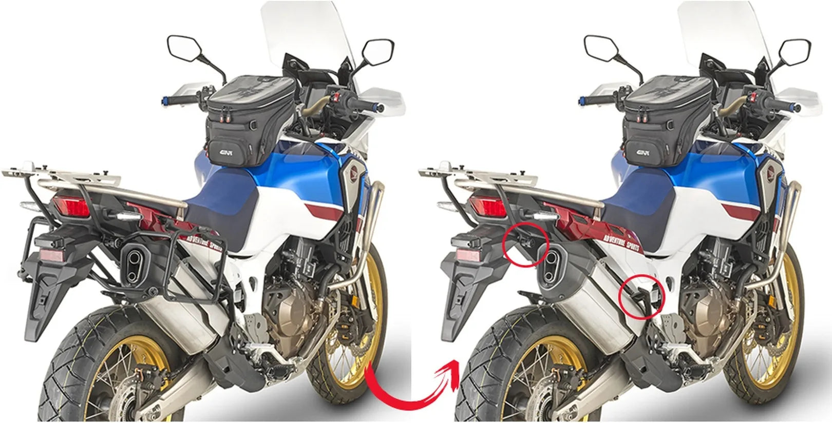 Monokey Trekker Side Cases - 92 Lt Trekker Aluminium - Givi Compatible With Honda Crf 1000 L Africa Twin (2018-2019)