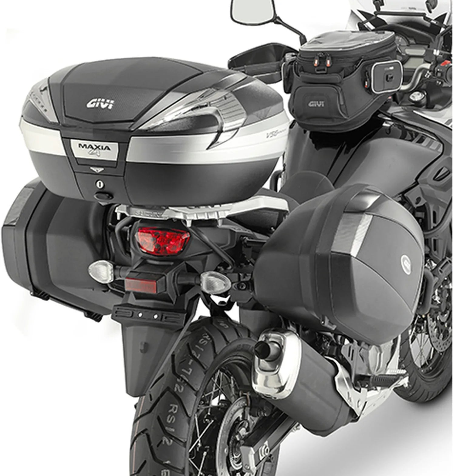Monokey Side Black Tech Side Cases - 70 Lt Technopolymer - Givi Compatible With Suzuki Dl 650 V-Strom (2017-2024)