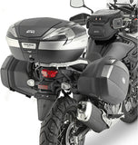 Monokey Side Silver Tech Side Cases - 74 Lt Technopolymer - Givi Compatible With Suzuki Dl 650 V-Strom (2017-2024)