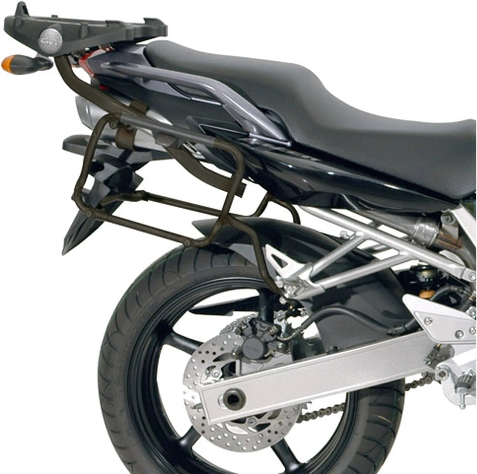 Black Tech Top Case + Side Cases - 110 Lt Technopolymer - Givi Compatible With Yamaha Fz-6 - Fazer (2004-2006)