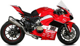 Complete Exhaust System Without Catalytic Converter And Without Sound Certification Delta Race Full Titanium Carbon - Mivv Compatible With Ducati Panigale V4 (2018-2022)