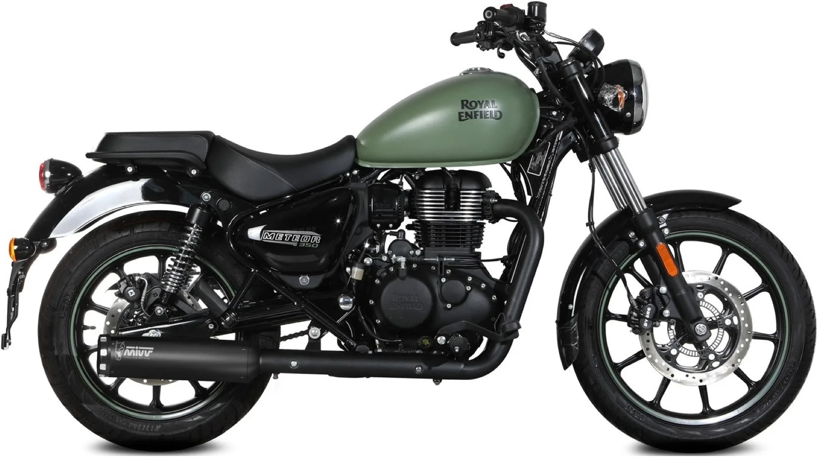 Exhaust Tip With Noise Certification Hr-1 Steel Black - Mivv Compatible With Royal Enfield Meteor 350 (2021-2024)